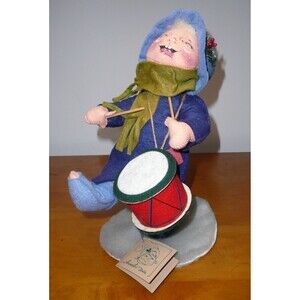 Vintage 1992 Annalee Little Drummer Boy 13" Christmas Felt Plush Doll Closed Eye